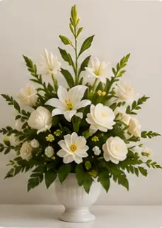 imagen de arreglo floral funeraria nuevo mundo chiclayo